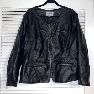 Plus size leather jacket